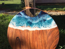 Load image into Gallery viewer, Round Grazing Board with Copper Handle - Ocean style