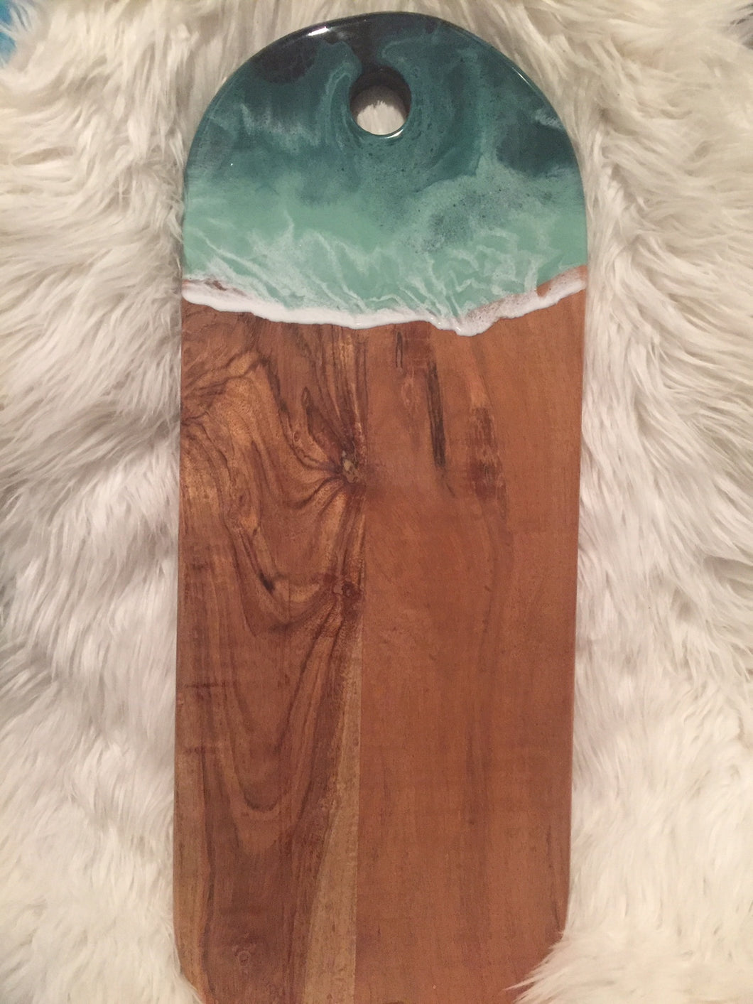 Long Grazing Board with Ocean Style Resin