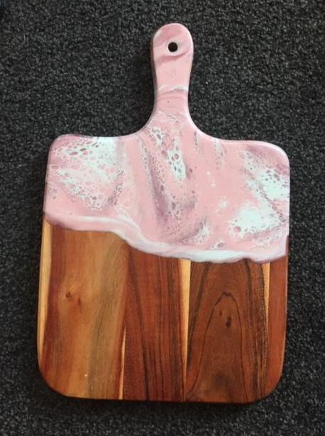 Paddle Board - Rectangle - Pink,Grey and White