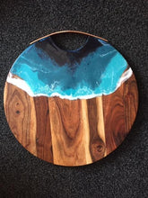 Load image into Gallery viewer, Round Grazing Board with Copper Handle - Ocean style